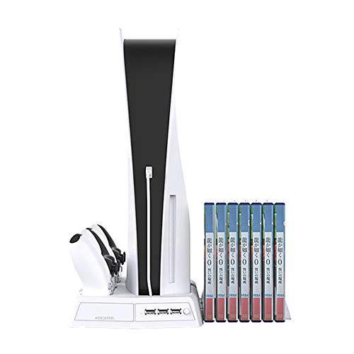 Vertical Stand for Playstation 5 with Cooling Fan Charging Station for PS5 Digital/CD-ROM Edition Console - JOY2ESpree