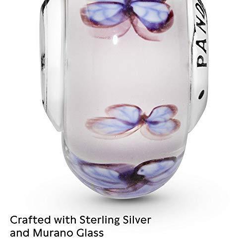 Pandora Jewelry Butterfly Pink Murano Glass Sterling Silver Charm - JOY2ESpree