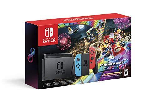 Nintendo Switch w/ Neon Blue & Neon Red Joy-Con + Mario Kart 8 Deluxe (Full Game Download) - Switch - JOY2ESpree
