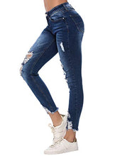 
                        
                          गैलरी व्यूवर में इमेज लोड करें, Resfeber Women's Ripped Boyfriend Jeans Cute Distressed Jeans Stretch Skinny Jeans with Hole
                        
                      