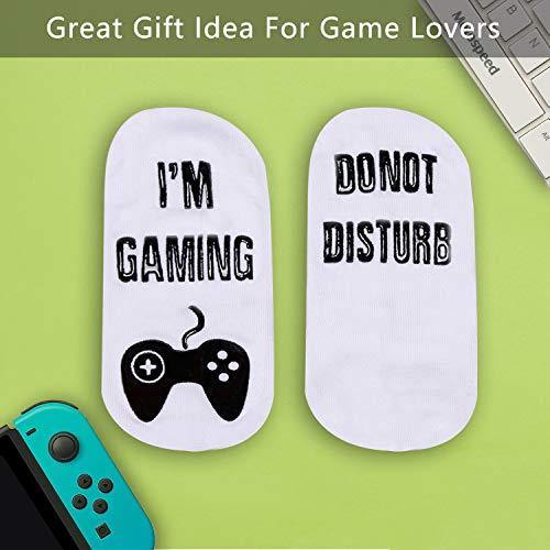 Do Not Disturb I'm Gaming Socks, Gaming Sock Funny Novelty Gift for Teen Boys Mens Gamer Kids Sons Husbands Boyfriends Women - JOY2ESpree