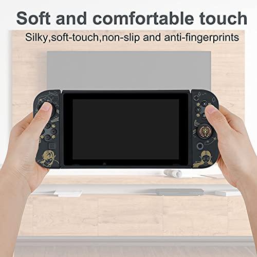 Dockable Case for Nintendo Switch,Protective Case Cover for Joy-Con Controllers with 4 Thumb Grips and Glass Screen Protector(The Legend of Zelda) - JOY2ESpree
