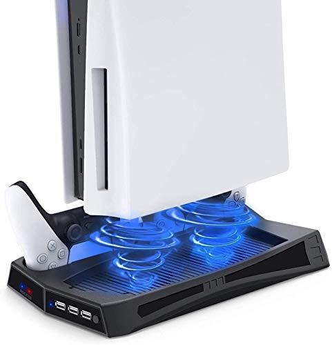 D DACCKIT Vertical Stand with Cooling Station for Playstation 5 Console, DualSense Controller Charging Station for PS5 Digital Edition / UHD - JOY2ESpree
