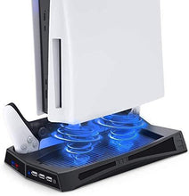 
                        
                          Load image into Gallery viewer, D DACCKIT Vertical Stand with Cooling Station for Playstation 5 Console, DualSense Controller Charging Station for PS5 Digital Edition / UHD - JOY2ESpree
                        
                      