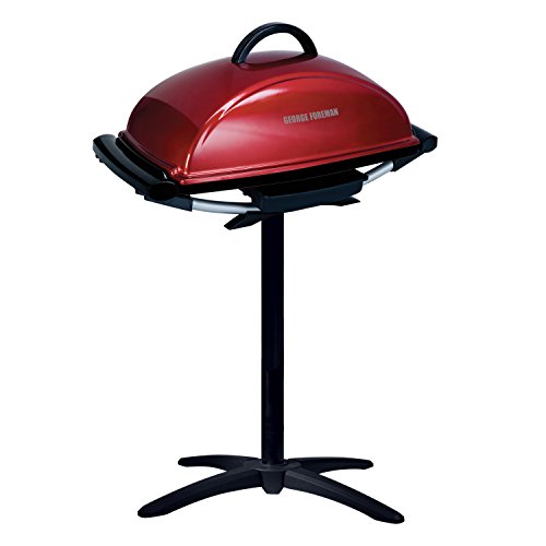 George Foreman 12-Serving Indoor/Outdoor Rectangular Electric Grill, Red, GFO201R - JOY2ESpree