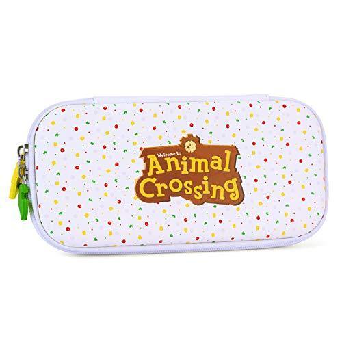 Carrying Case for Nintendo Switch - Cute Animal Crossing Portable Slim Travel Bag fit Switch Console & Game Accessories (White) - JOY2ESpree