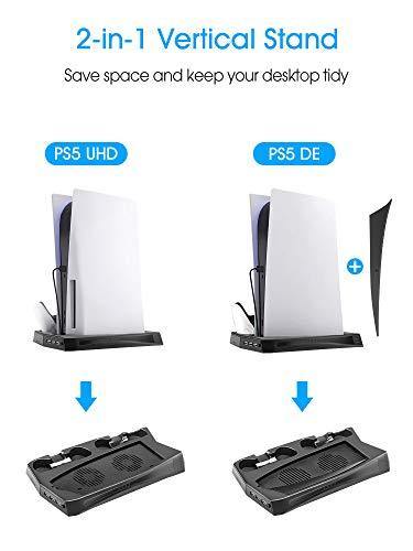 Kootek Vertical Stand with Cooling Fan for PlayStation 5 Digital Edition/PS5 Ultra HD - JOY2ESpree