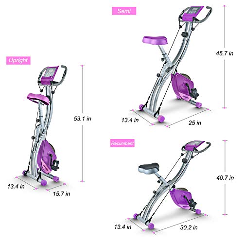 TECHMOO Folding Magnetic X Exercise Bike Portable Upright Recumbent 2 in 1 Stationary Bike - JOY2ESpree