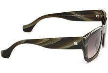 
                        
                          Load image into Gallery viewer, Sunglasses Balenciaga BA 59 BA0059 61Z green horn / gradient or mirror violet
                        
                      
