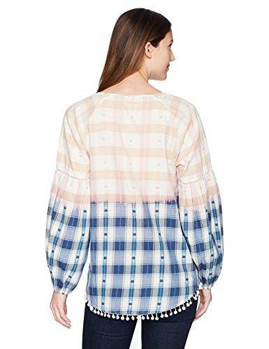 Jag Jeans Women's Elliot Shirt w Poms, Soft Navy, X
