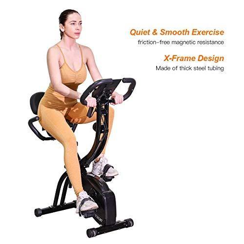 NEWFITMENT Folding Exercise Bike, Magnetic Upright Exercise Bike - JOY2ESpree