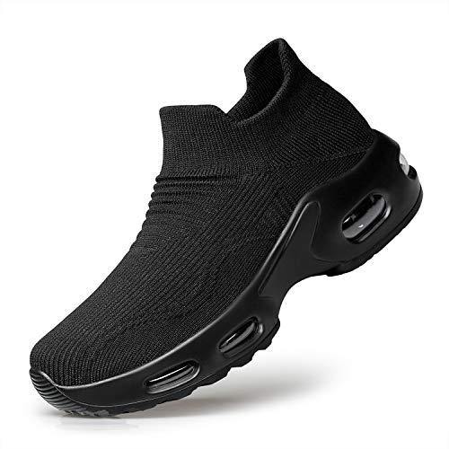 PDBQ Women's Walking Shoes Sock Sneakers Mesh Slip On Air Cushion Nurse Shoes Platform Loafers Breathable Lightweight Comfortable Socks Shoes