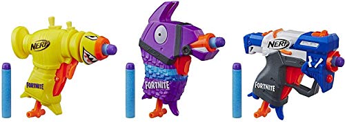 NERF Fortnite 3 Dart-Firing Micro Trio -- Includes 3 Blasters & 6 Official Elite Darts -- for Kids, Teens, Adults