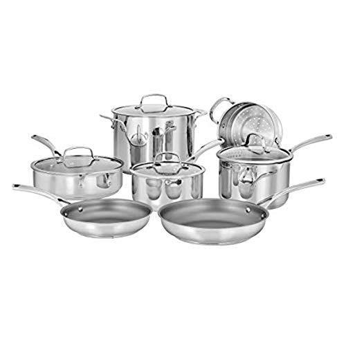 CUISINART 95-11 Forever Collection Cookware Set, 11 Piece, Stainless Steel - JOY2ESpree