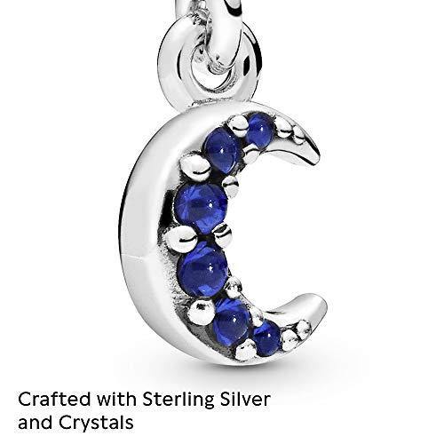 Pandora Jewelry Crescent Moon Dangle True Blue Crystal Charm in Sterling Silver - JOY2ESpree