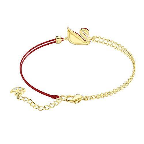 SWAROVSKI Women's Iconic Swan Jewelry Collection, Rose Gold Tone Finish, Red Crystals - JOY2ESpree