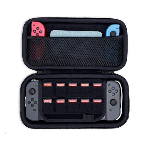 innotte Portable Carrying Case for Nintendo Switch, Travel Carry Case Storage, Built-in Stand, Strong Protective Carry Case with Handle, Black - JOY2ESpree