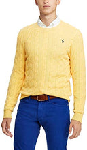 
                        
                          Muat gambar ke penampil Galeri, Polo Ralph Lauren Men's Pony Cable Knit Crewneck Sweater (LuxuryYellow - XL)
                        
                      