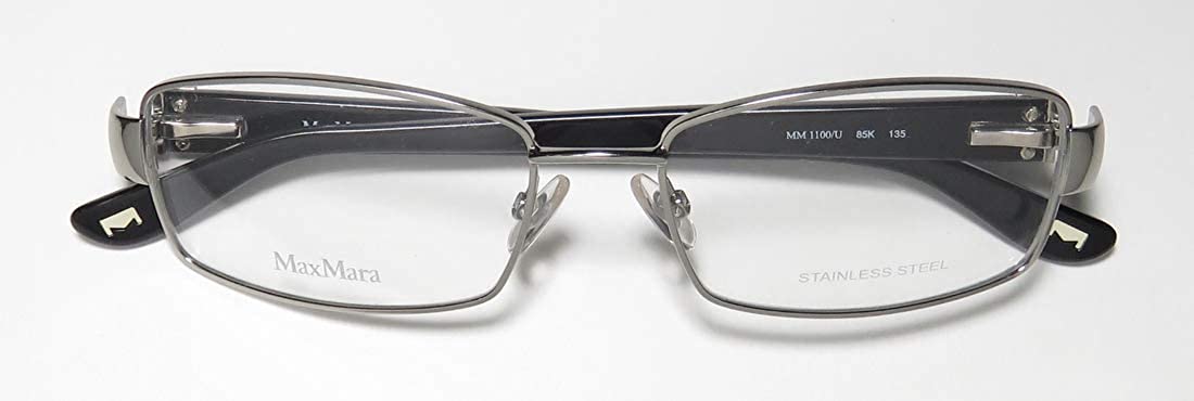 Max Mara 1100/U Womens Rectangular Crystals Flexible Hinges Distinct Eyeglasses/Eyeglass Frame