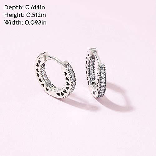 Pandora Jewelry Pave Heart Hoop Cubic Zirconia Earrings in Sterling Silver (2.5mm) - JOY2ESpree