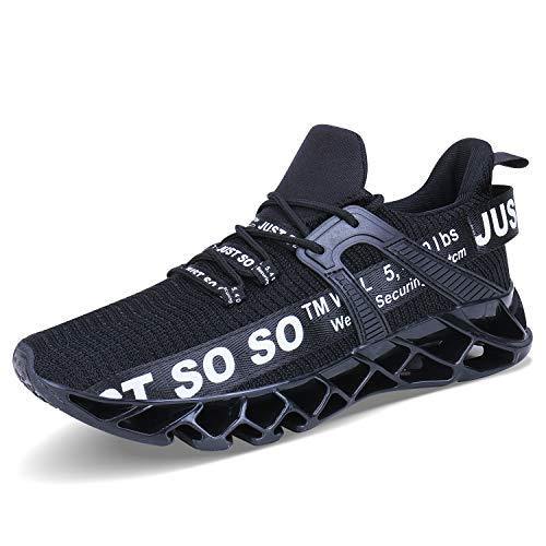 JSLEAP Mens Running Shoes Walking Non Slip Blade Type Sneakers