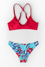 
                        
                          Load image into Gallery viewer, CUPSHE Women's Red Floral Print Knot Adjustable Bikini Sets
                        
                      