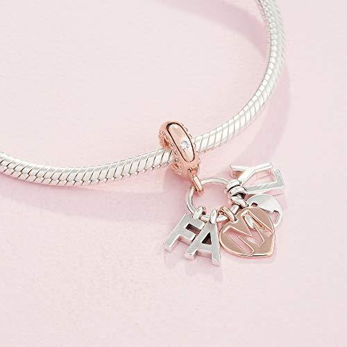 Pandora Jewelry Family Letters Dangle Cubic Zirconia Charm in Pandora Rose and Sterling Silver - JOY2ESpree