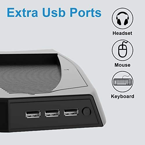 ANBIC PS5 Cooling Station, PS5 Controller Charging Station Vertical Charger Stand with Cooling Fan and USB Extra Ports - JOY2ESpree