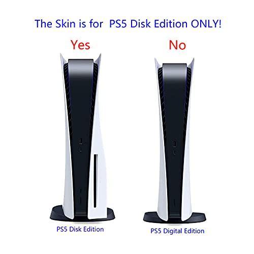 PS5 disk edition black carbon fiber skin sticker wrap playstation 5 console controllers dustproof vinyl cover decal case - JOY2ESpree
