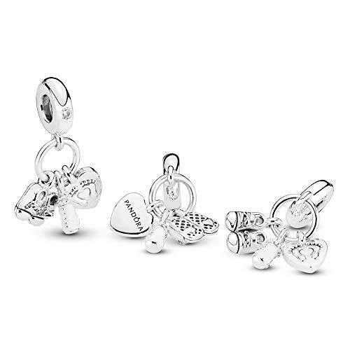 Pandora Jewelry Baby Bottle and Shoes Dangle Cubic Zirconia Charm in Sterling Silver - JOY2ESpree