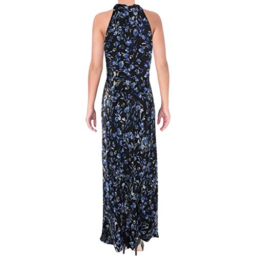 LAUREN RALPH LAUREN Womens Marylynn Metallic Floral Print Evening Dress