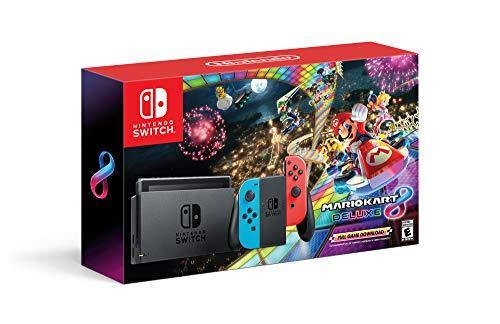 Nintendo Switch with Neon Blue and Neon Red Joy‑Con HAC-001 w/ Mario Kart 8 Deluxe - JOY2ESpree