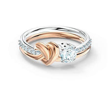 
                        
                          Load image into Gallery viewer, SWAROVSKI Women's Lifelong Heart Ring Collection, Rose Gold Tone &amp; Rhodium Finish, Clear Crystals - JOY2ESpree
                        
                      