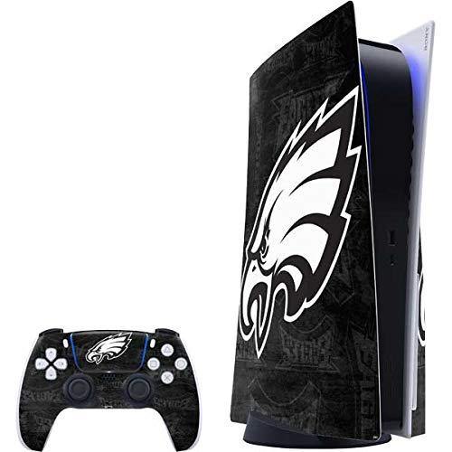 Skinit Decal Gaming Skin Compatible with PS5 Console and Controller - Officially Licensed NFL Philadelphia Eagles Black & White Design - JOY2ESpree