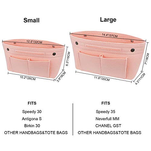 YIICOOLY Felt Tote Handbag Purse Organizer Insert Divider Shaper Bag in Bag