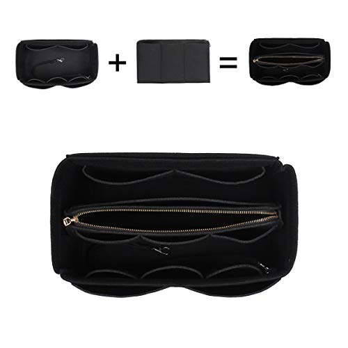 Purse Organizer Insert, Bag Organizer, Bag in Bag, Perfect for Speedy Neverfull and More, 5 Size (X-Large, Black)