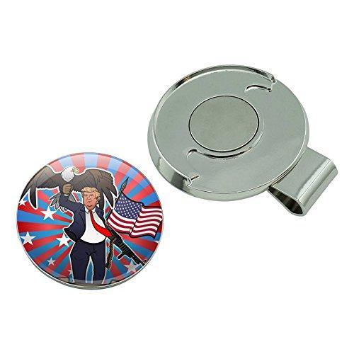 GRAPHICS & MORE Patriotic Donald Trump with Eagle American Flag Gun Golf Hat Clip with Magnetic Ball Marker - JOY2ESpree