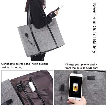 Laptop Tote Purse Large, Business Women Work Bag Teacher Tote Bag Many Pockets