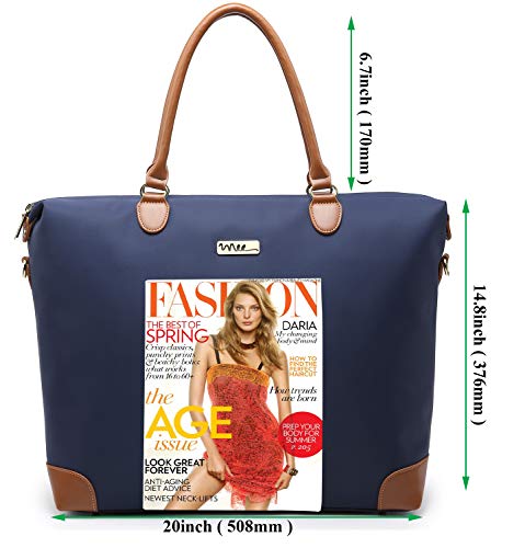 NNEE Large Oversized Water Resistance Nylon Tote Bag With Multiple Pocket Design (Navy)