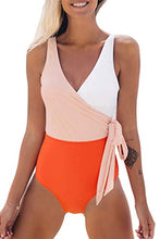
                        
                          画像をギャラリービューアに読み込む, CUPSHE Women's One Piece Swimsuit Knotted Color Block Bathing Suit
                        
                      