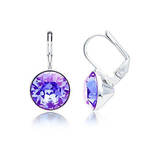 Swarovski Tanzanite Moonlight Crystal BELLA Pierced Drop Earrings Rhodium #5030703 - JOY2ESpree