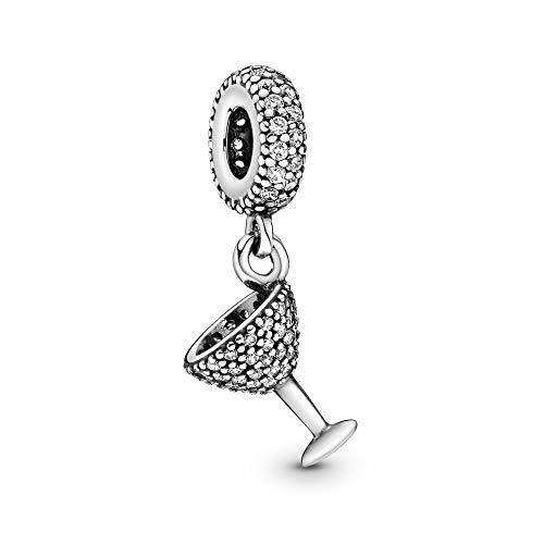 Pandora Jewelry Pave Cocktail Glass Dangle Cubic Zirconia Charm in Sterling Silver - JOY2ESpree
