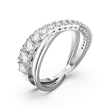 
                        
                          Load image into Gallery viewer, SWAROVSKI Women's Twist Ring Collection, Rhodium Finish, Clear Crystals - JOY2ESpree
                        
                      