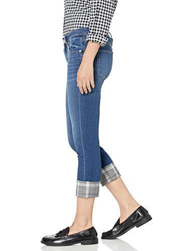 Jag Jeans Women's Petite Carter Girlfriend Jean W/Plaid Cuff