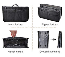 
                        
                          Load image into Gallery viewer, Vercord Purse Organizer Insert for Handbags Bag Organizers Inside Tote Pocketbook Women Nurse Nylon 13 Pockets Black Medium
                        
                      