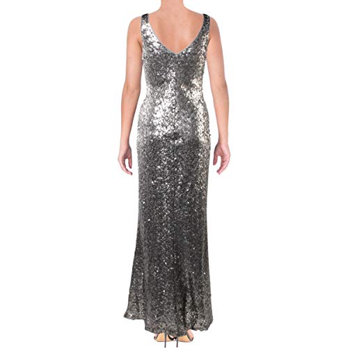 LAUREN RALPH LAUREN Lemony Women's Sequined Sleeveless V-Neck Column Gown