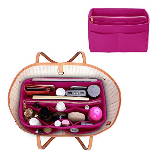 Purse Organizer Insert, Felt Bag organizer with zipper, Handbag & Tote Shaper, For Speedy Neverfull Tote, 5 Sizes