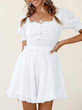 
                        
                          將圖片載入圖庫檢視器 Simplee Women Sexy Deep V-Neck Short Sleeve Striped Print Mini A Line Dress
                        
                      