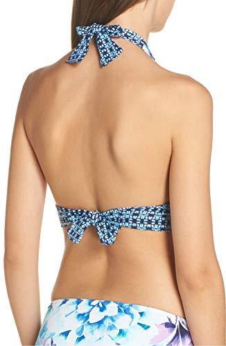 Tommy Bahama Women's Aqua Petals Reversible Halter Soft Bikini Top, Medium - JOY2ESpree
