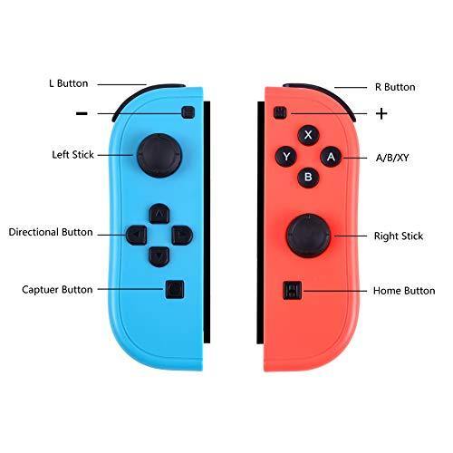 Joy-Pad Controller Compatible with Switch Joy-Con (L/R) - Blue and red, with Wristband - JOY2ESpree